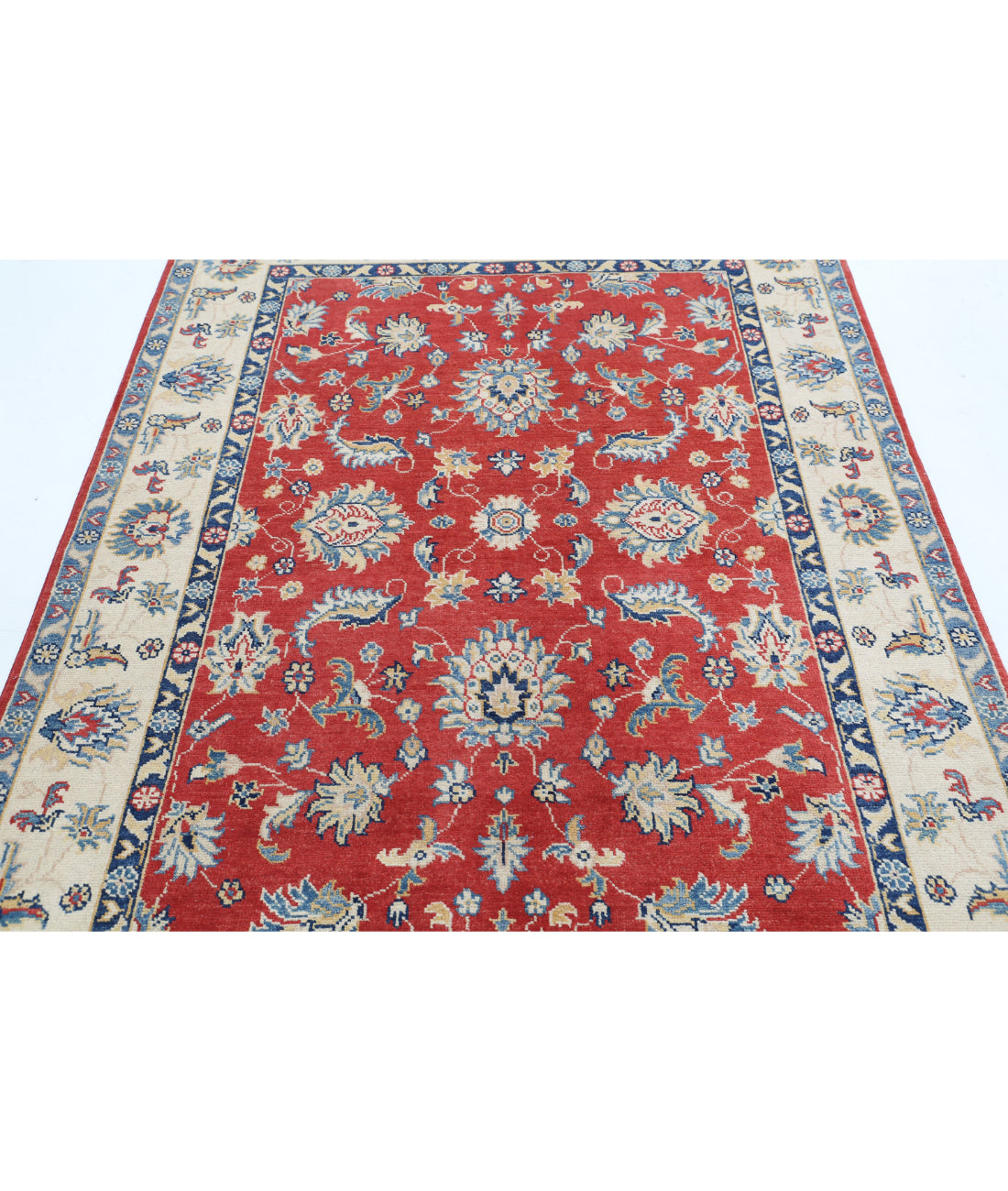 Ziegler 4'9'' X 6'8'' Hand-Knotted Wool Rug 4'9'' x 6'8'' (143 X 200) / Red / Ivory