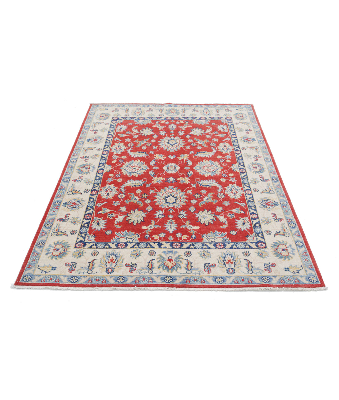 Ziegler 4'9'' X 6'5'' Hand-Knotted Wool Rug 4'9'' x 6'5'' (143 X 193) / Red / Ivory