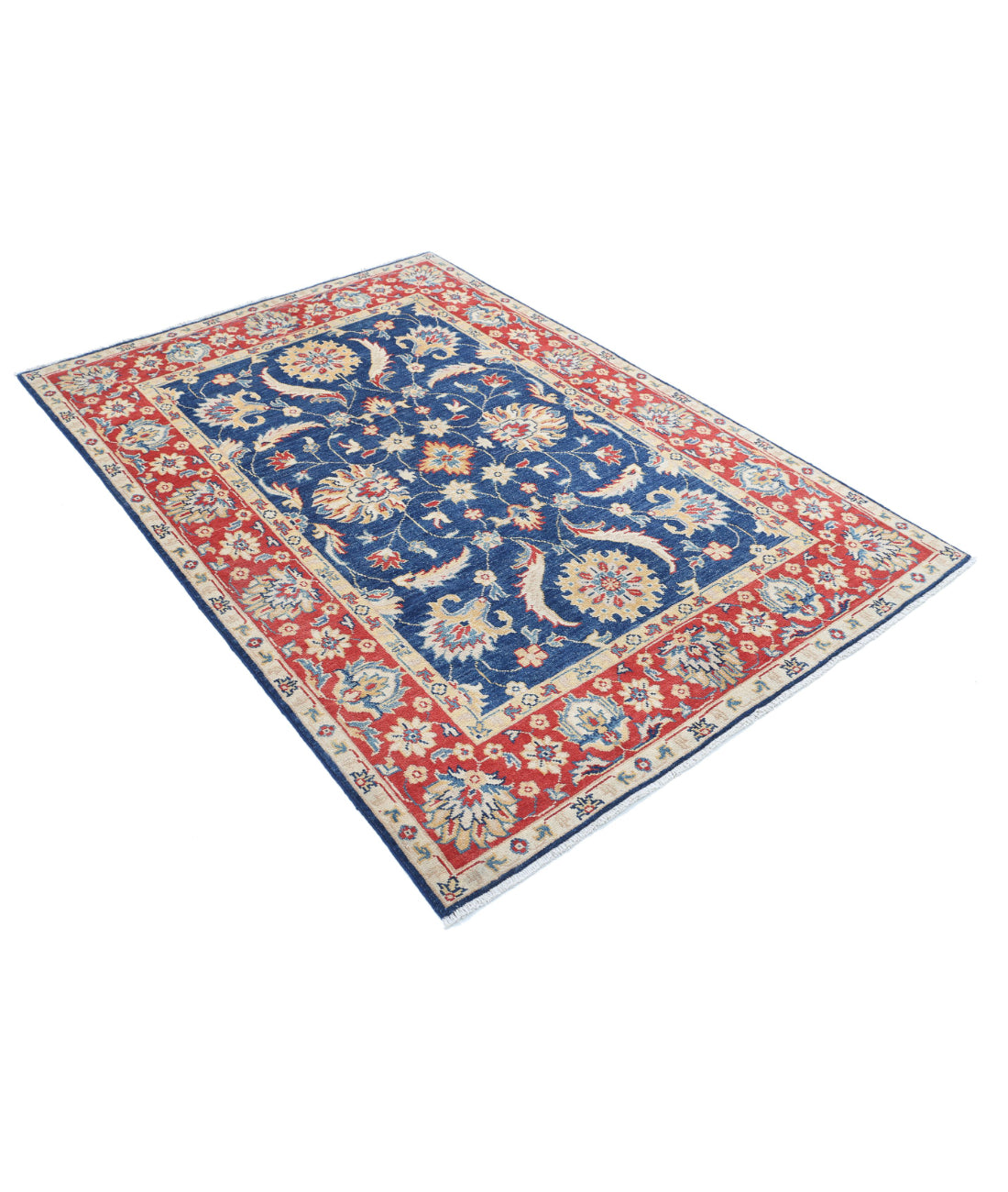 Ziegler 4'8'' X 6'9'' Hand-Knotted Wool Rug 4'8'' x 6'9'' (140 X 203) / Blue / Red