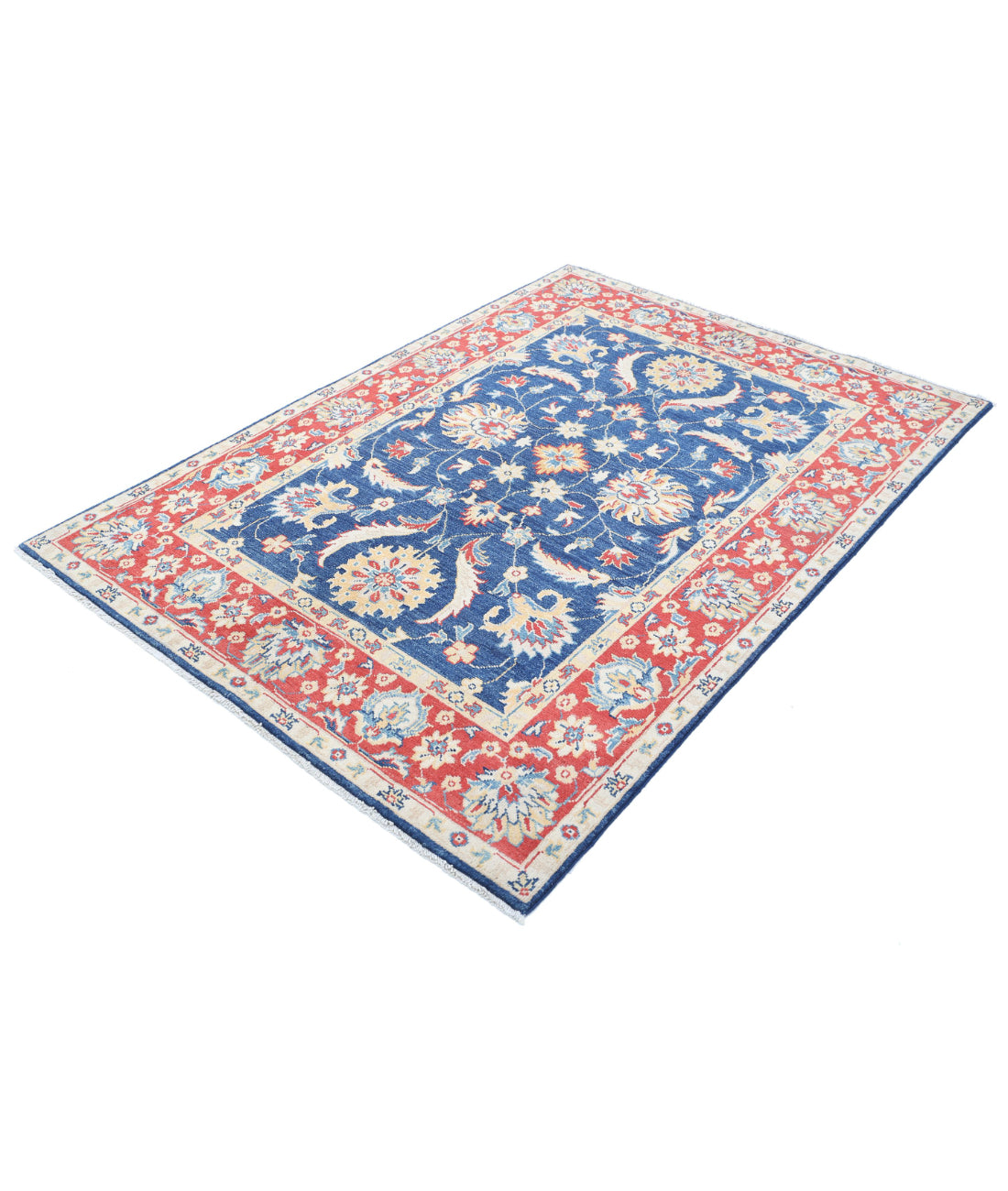 Ziegler 4'8'' X 6'9'' Hand-Knotted Wool Rug 4'8'' x 6'9'' (140 X 203) / Blue / Red