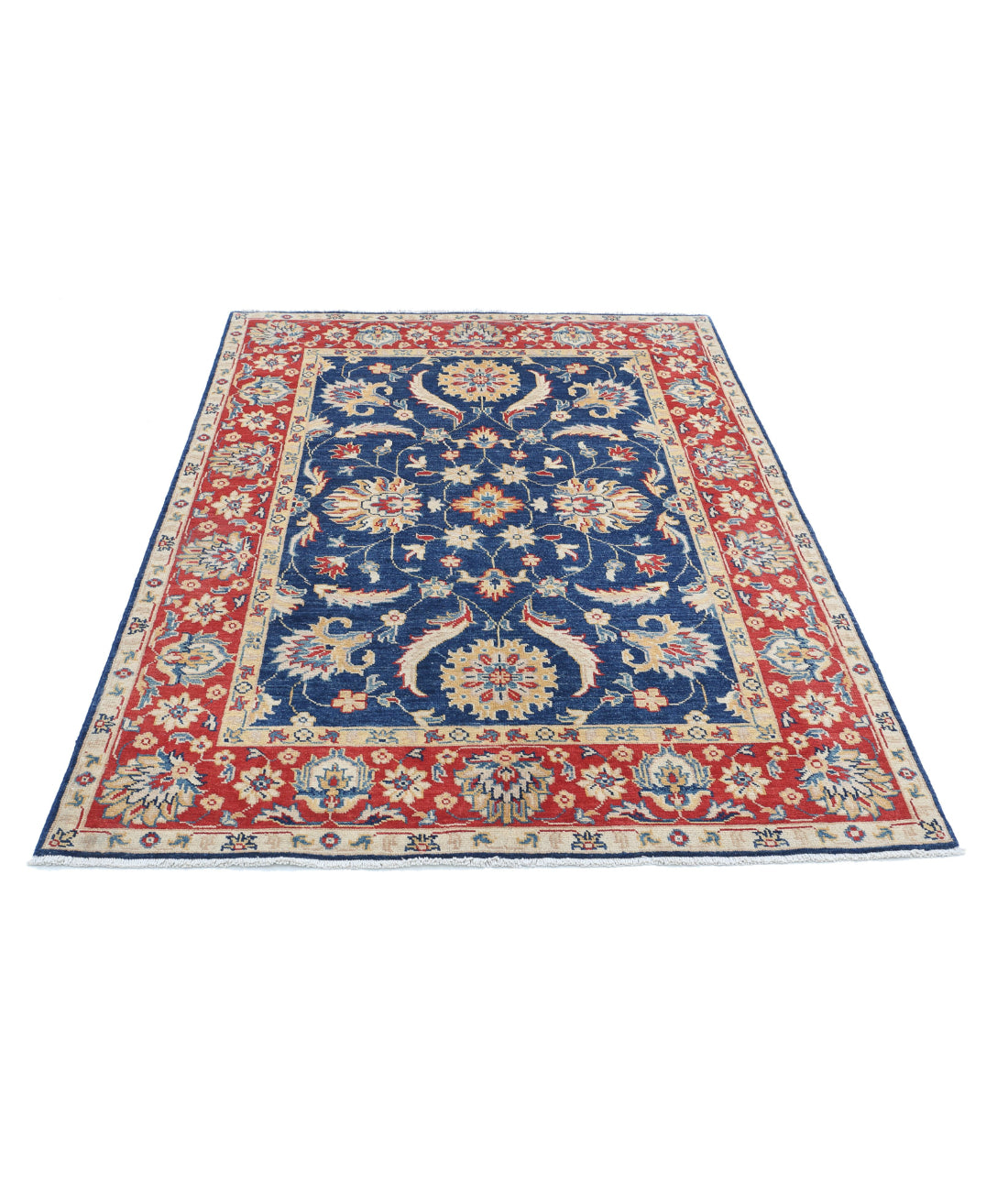 Ziegler 4'8'' X 6'9'' Hand-Knotted Wool Rug 4'8'' x 6'9'' (140 X 203) / Blue / Red