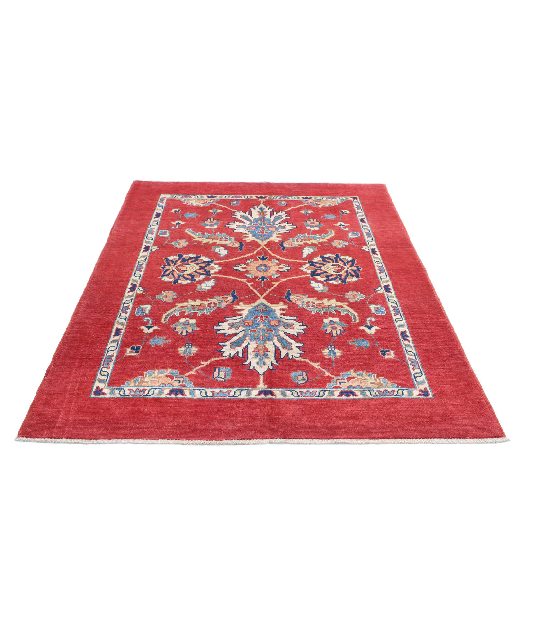 Ziegler 5'1'' X 6'7'' Hand-Knotted Wool Rug 5'1'' x 6'7'' (153 X 198) / Red / Blue