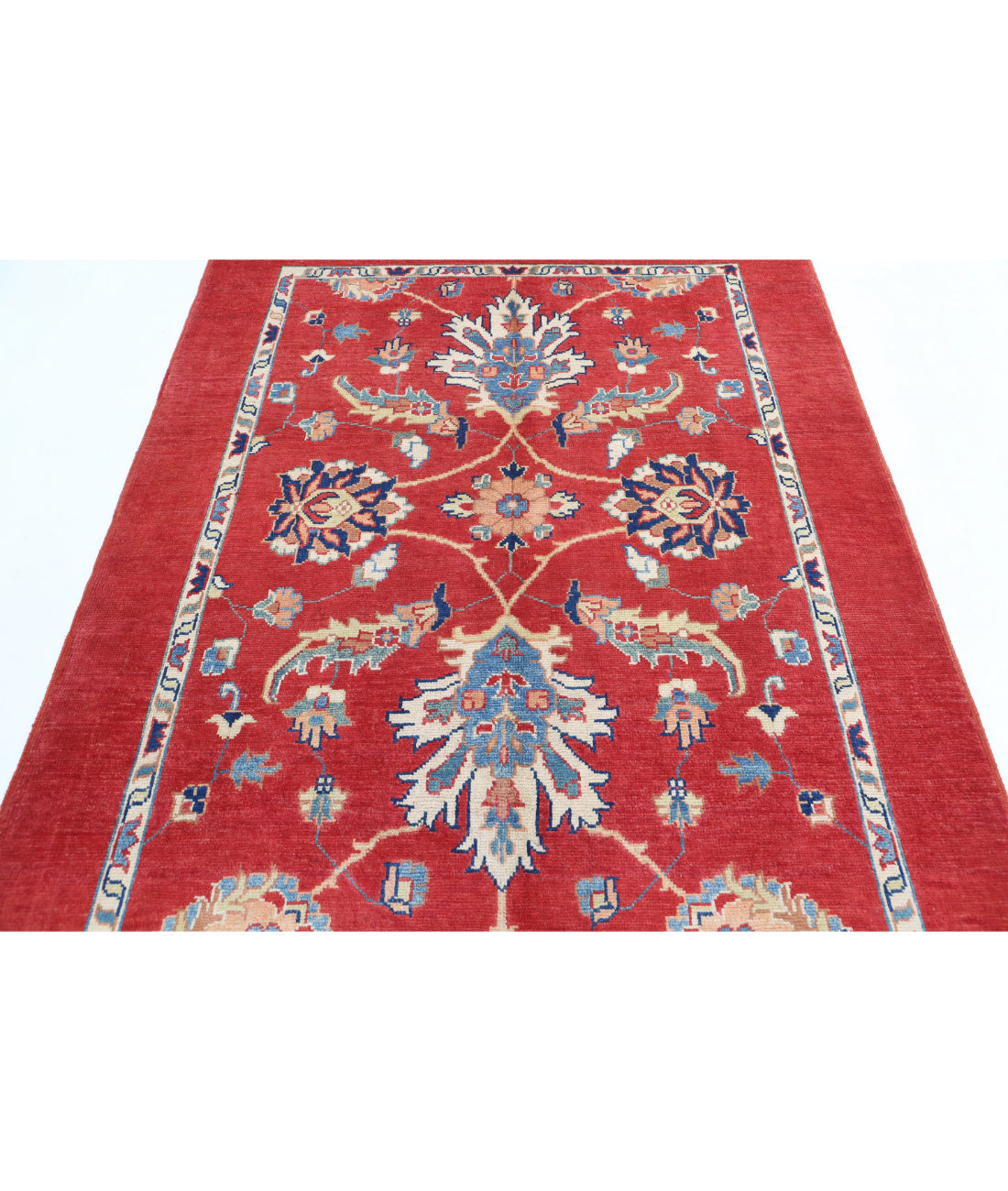 Ziegler 5'1'' X 6'7'' Hand-Knotted Wool Rug 5'1'' x 6'7'' (153 X 198) / Red / Blue