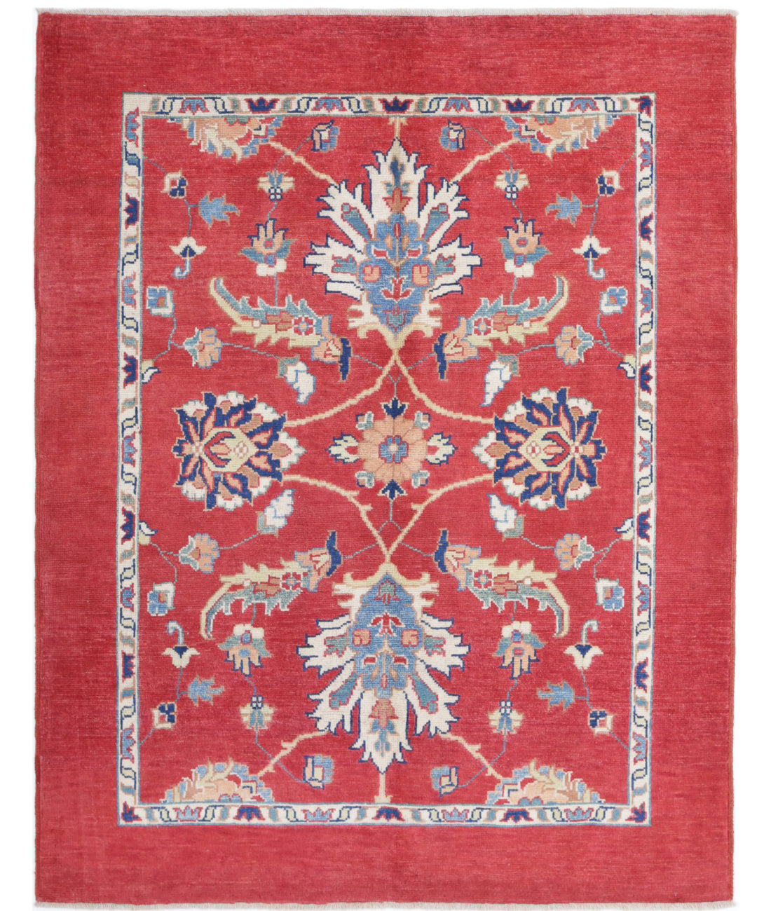 Ziegler 5'1'' X 6'7'' Hand-Knotted Wool Rug 5'1'' x 6'7'' (153 X 198) / Red / Blue