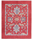 Ziegler 5'1'' X 6'7'' Hand-Knotted Wool Rug 5'1'' x 6'7'' (153 X 198) / Red / Blue