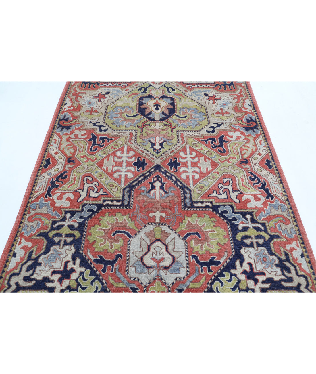 Ziegler 5'2'' X 6'11'' Hand-Knotted Wool Rug 5'2'' x 6'11'' (155 X 208) / Red / Blue