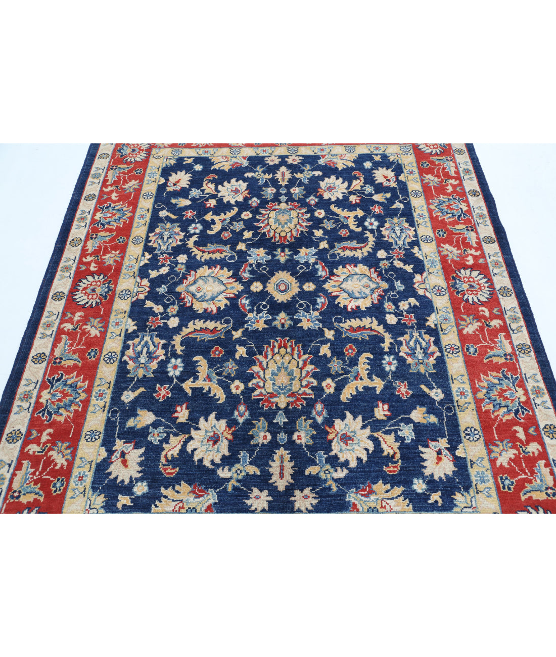 Ziegler 5'0'' X 6'4'' Hand-Knotted Wool Rug 5'0'' x 6'4'' (150 X 190) / Blue / Red