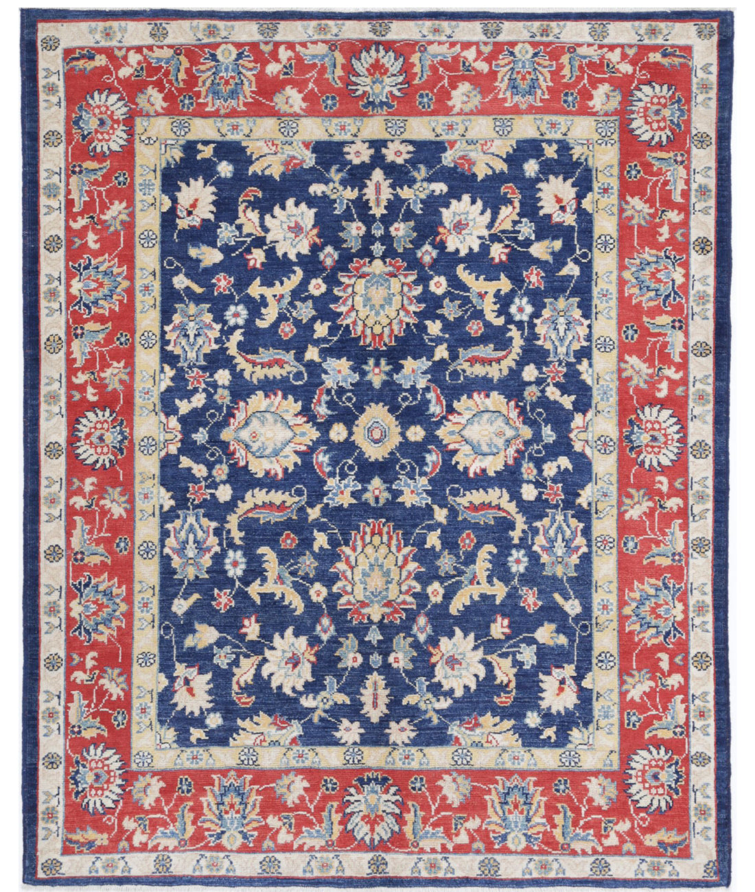 Ziegler 5'0'' X 6'4'' Hand-Knotted Wool Rug 5'0'' x 6'4'' (150 X 190) / Blue / Red