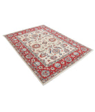 Ziegler 5'6'' X 7'3'' Hand-Knotted Wool Rug 5'6'' x 7'3'' (165 X 218) / Ivory / Red