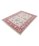 Ziegler 5'6'' X 7'3'' Hand-Knotted Wool Rug 5'6'' x 7'3'' (165 X 218) / Ivory / Red