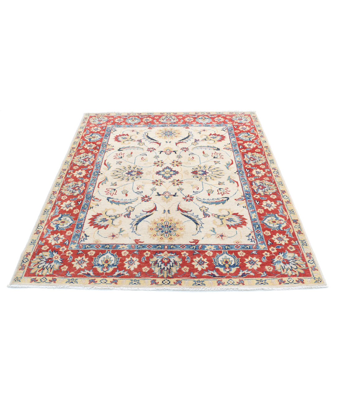 Ziegler 4'10'' X 6'4'' Hand-Knotted Wool Rug 4'10'' x 6'4'' (145 X 190) / Ivory / Red