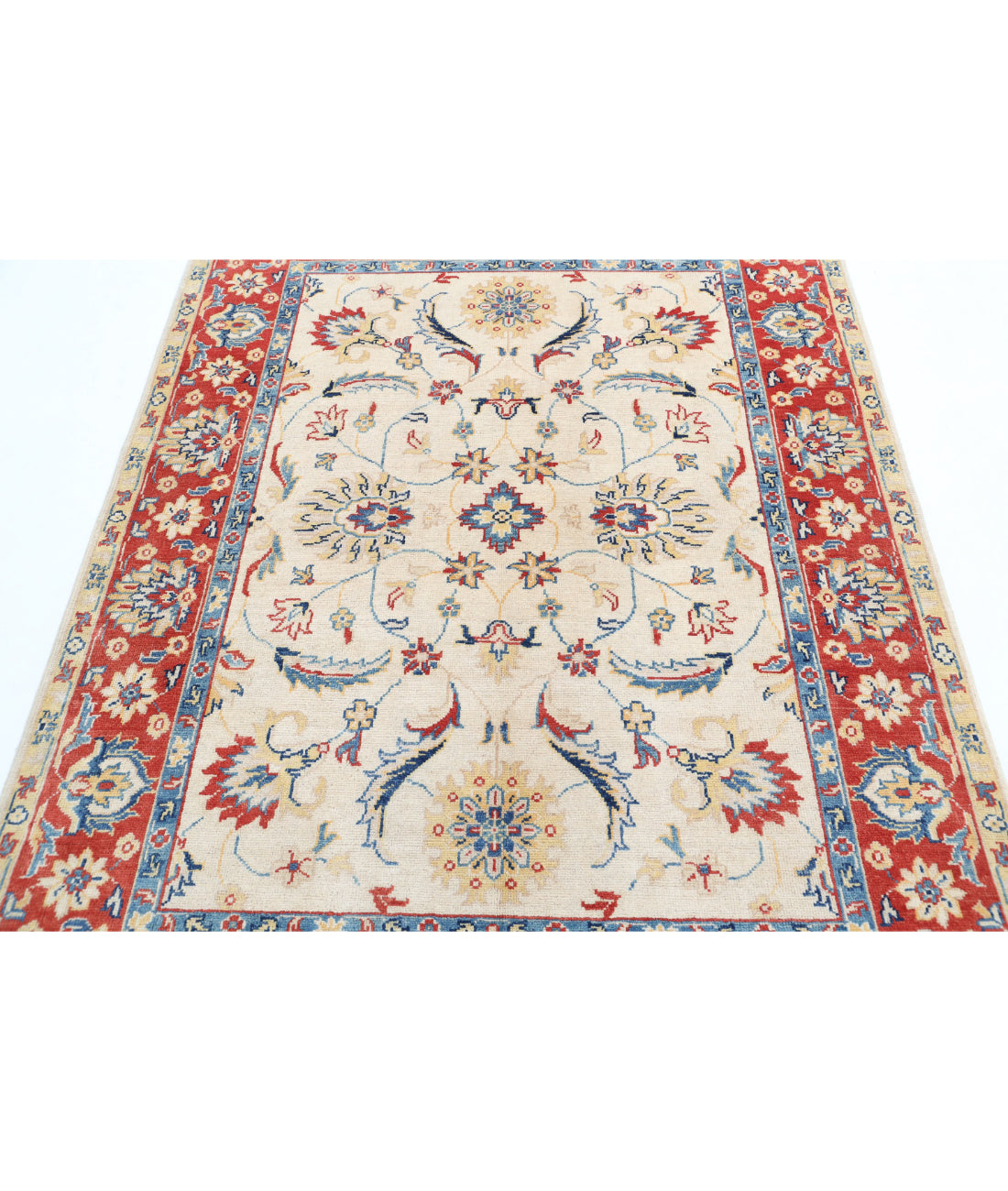 Ziegler 4'10'' X 6'4'' Hand-Knotted Wool Rug 4'10'' x 6'4'' (145 X 190) / Ivory / Red