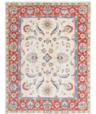 Ziegler 4'10'' X 6'4'' Hand-Knotted Wool Rug 4'10'' x 6'4'' (145 X 190) / Ivory / Red