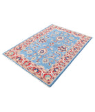 Ziegler 4'1'' X 5'11'' Hand-Knotted Wool Rug 4'1'' x 5'11'' (123 X 178) / Blue / Red