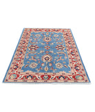 Ziegler 4'1'' X 5'11'' Hand-Knotted Wool Rug 4'1'' x 5'11'' (123 X 178) / Blue / Red