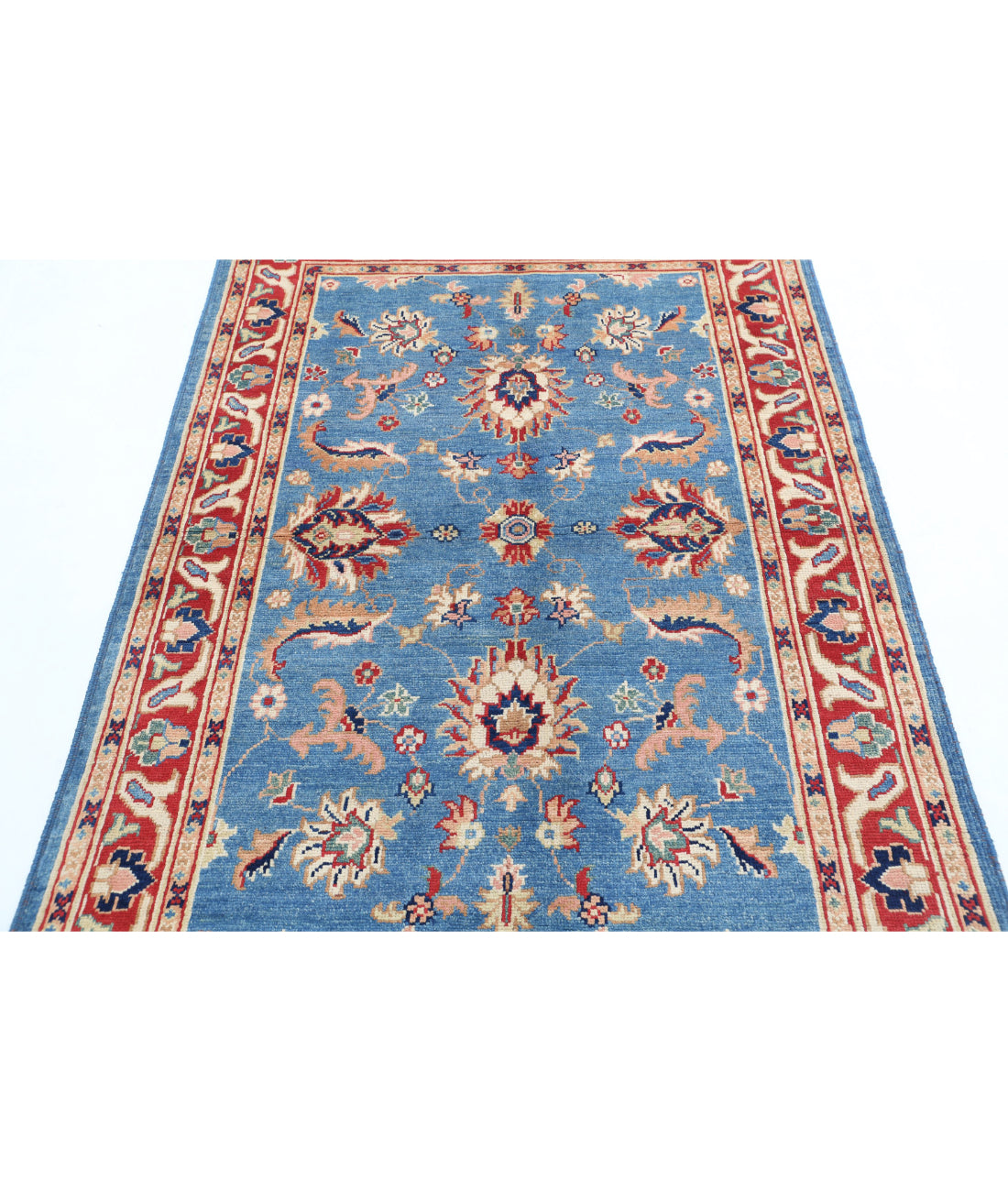 Ziegler 4'1'' X 5'11'' Hand-Knotted Wool Rug 4'1'' x 5'11'' (123 X 178) / Blue / Red