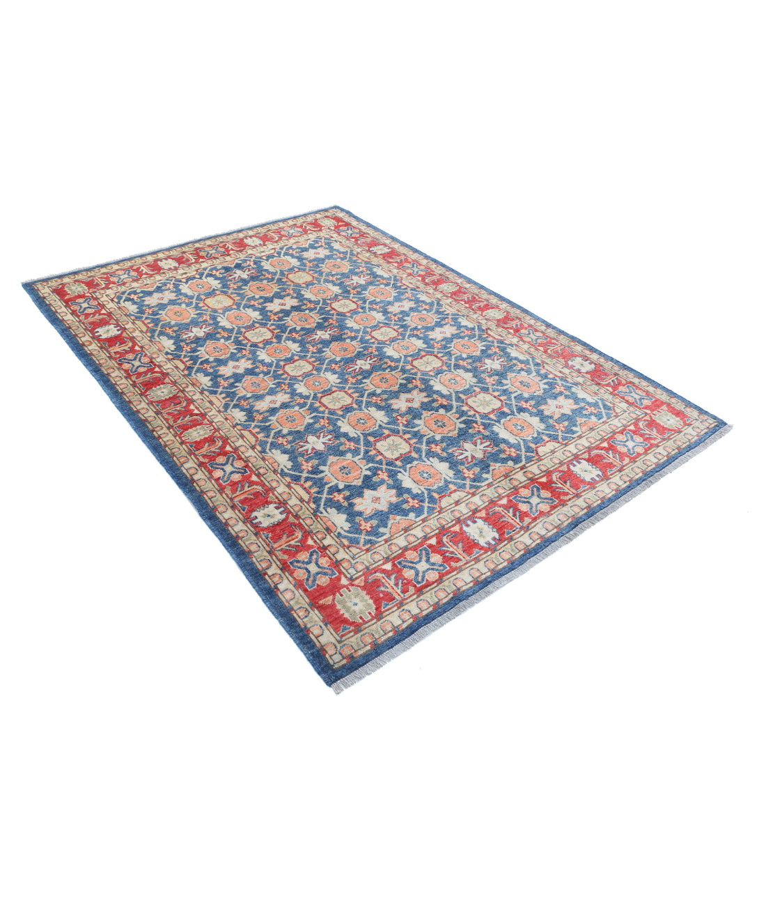 Ziegler 5'1'' X 7'3'' Hand-Knotted Wool Rug 5'1'' x 7'3'' (153 X 218) / Blue / Red