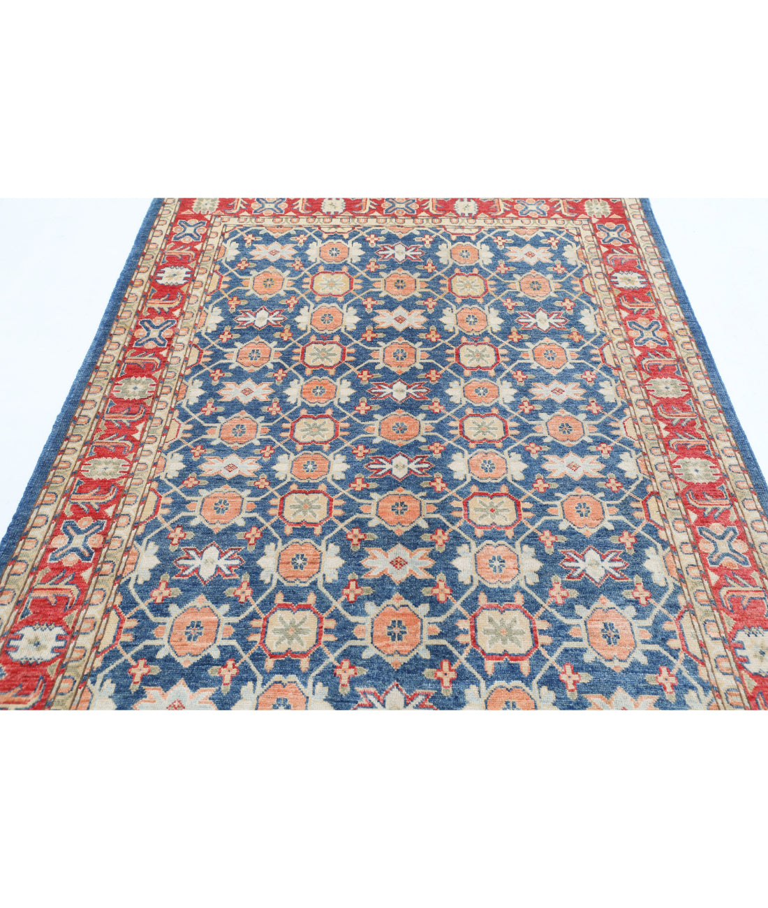 Ziegler 5'1'' X 7'3'' Hand-Knotted Wool Rug 5'1'' x 7'3'' (153 X 218) / Blue / Red