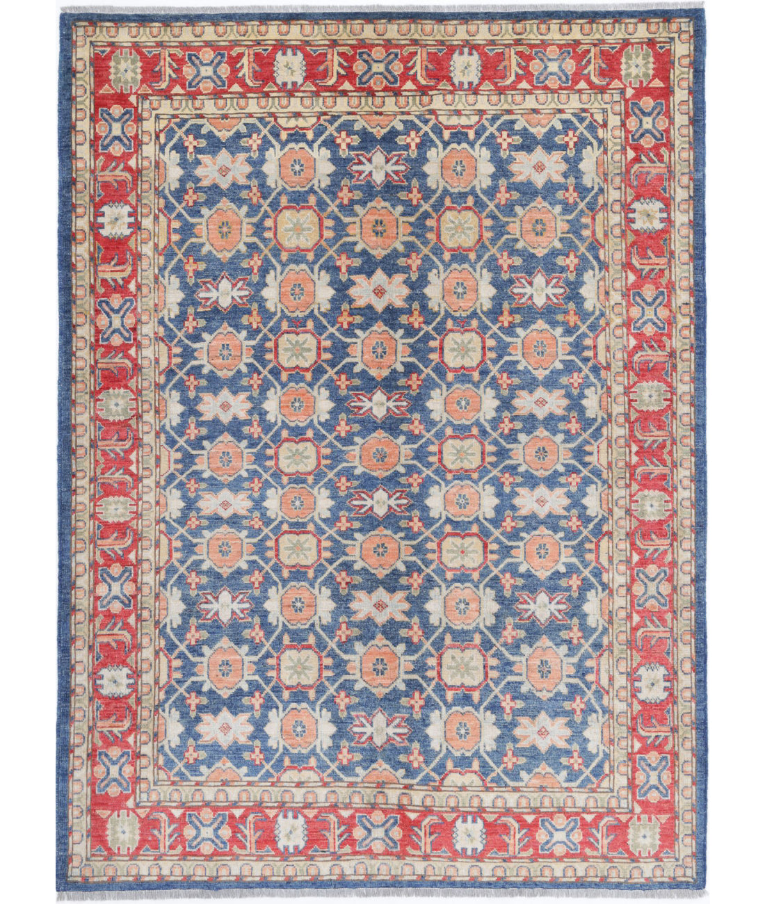 Ziegler 5'1'' X 7'3'' Hand-Knotted Wool Rug 5'1'' x 7'3'' (153 X 218) / Blue / Red