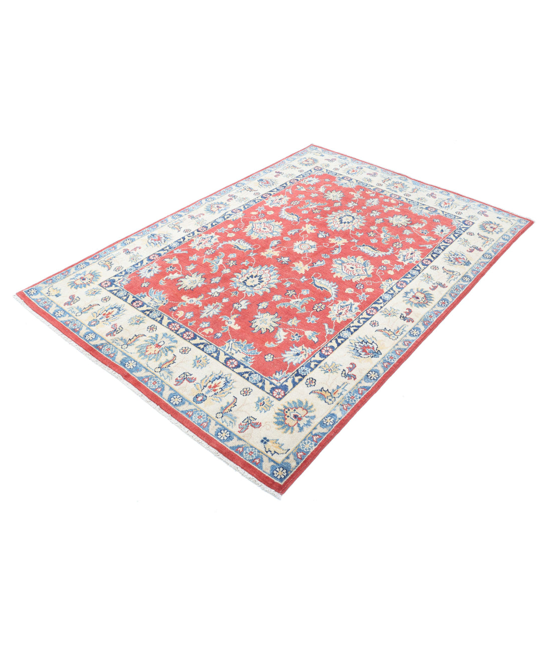 Ziegler 4'8'' X 6'10'' Hand-Knotted Wool Rug 4'8'' x 6'10'' (140 X 205) / Red / Ivory