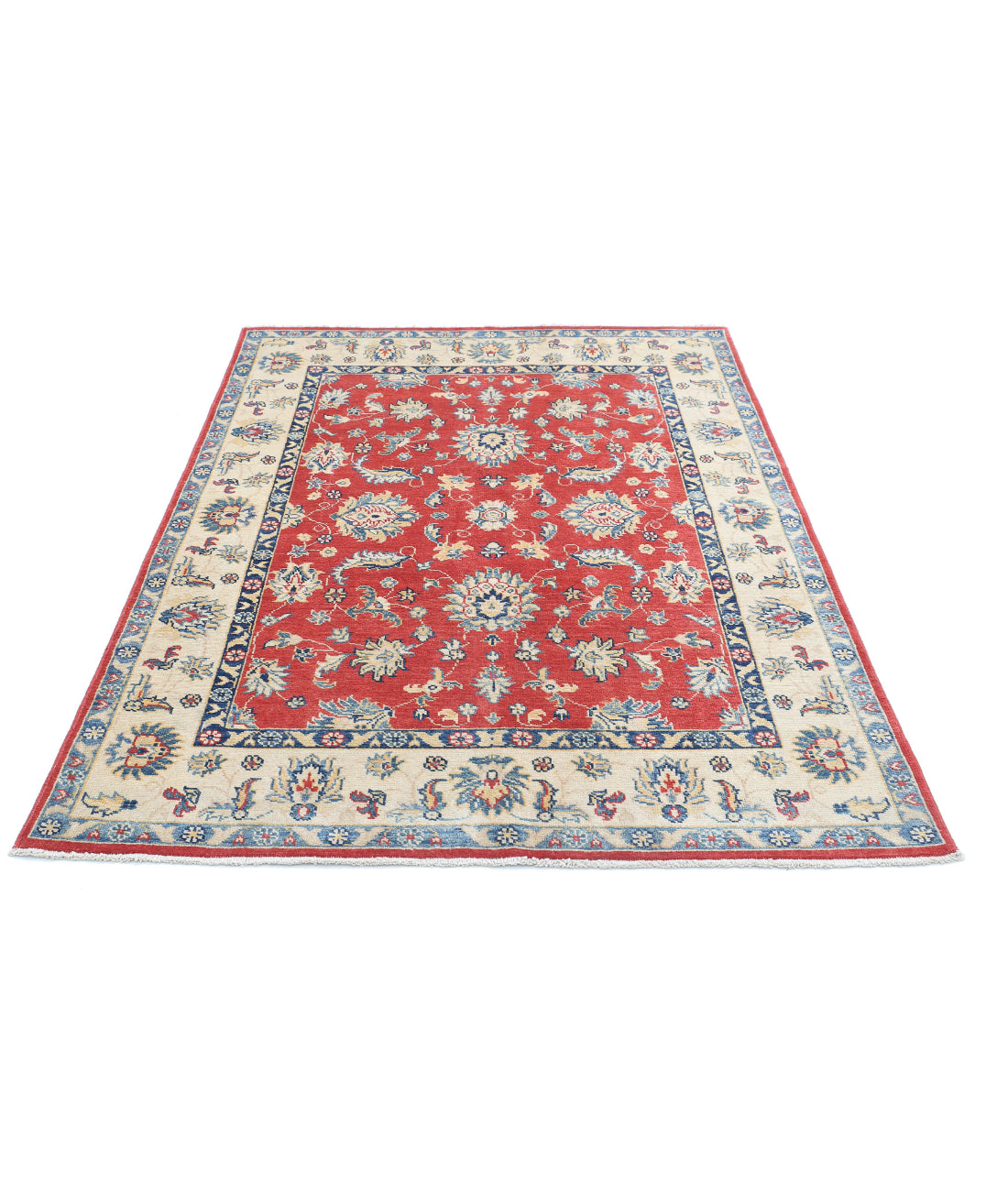 Ziegler 4'8'' X 6'10'' Hand-Knotted Wool Rug 4'8'' x 6'10'' (140 X 205) / Red / Ivory