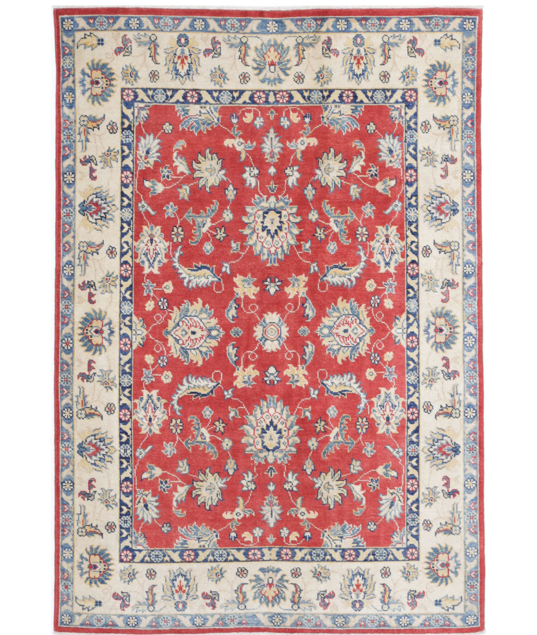 Ziegler 4'8'' X 6'10'' Hand-Knotted Wool Rug 4'8'' x 6'10'' (140 X 205) / Red / Ivory