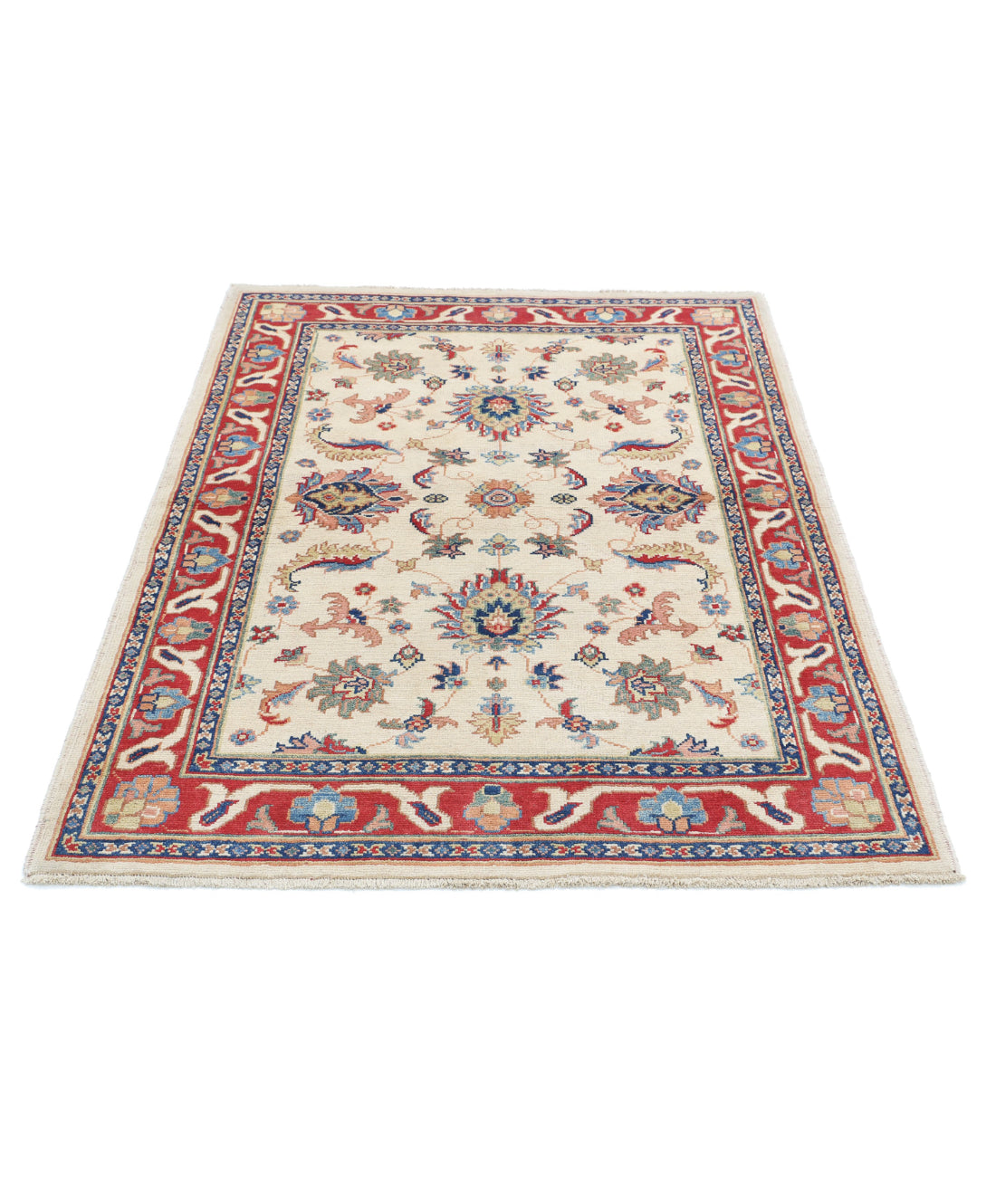 Ziegler 4'2'' X 5'6'' Hand-Knotted Wool Rug 4'2'' x 5'6'' (125 X 165) / Ivory / Red