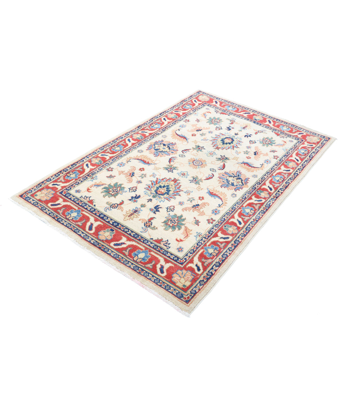 Ziegler 3'10'' X 5'11'' Hand-Knotted Wool Rug 3'10'' x 5'11'' (115 X 178) / Ivory / Red