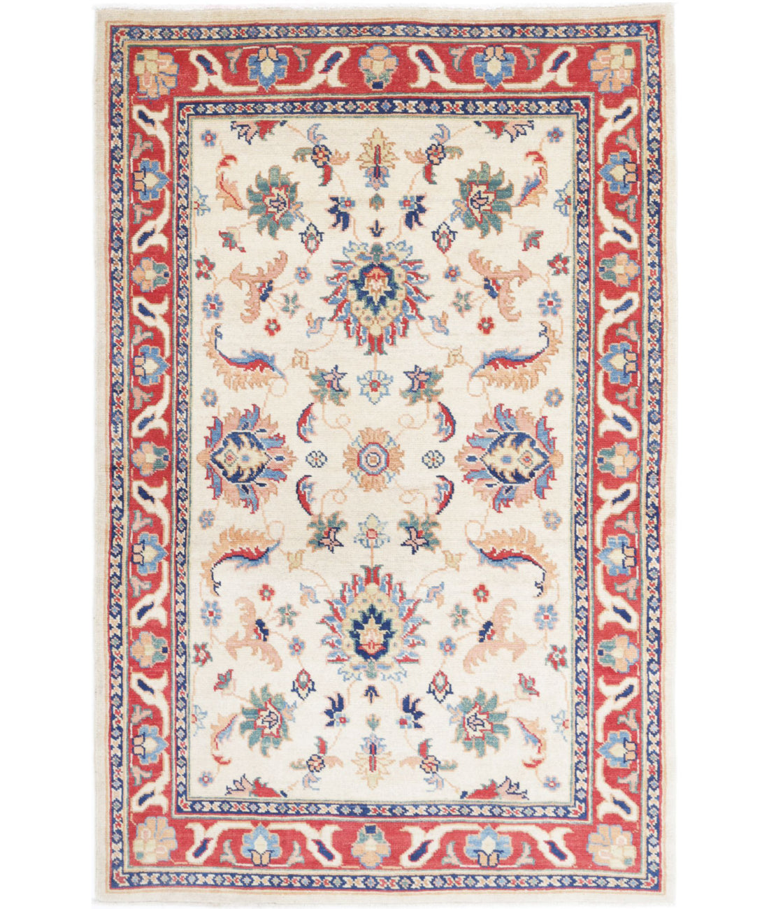 Ziegler 3'10'' X 5'11'' Hand-Knotted Wool Rug 3'10'' x 5'11'' (115 X 178) / Ivory / Red