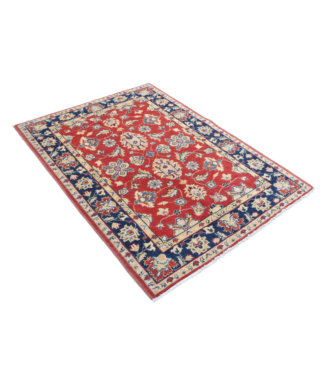 Ziegler 4'1'' X 5'8'' Hand-Knotted Wool Rug 4'1'' x 5'8'' (123 X 170) / Red / Blue