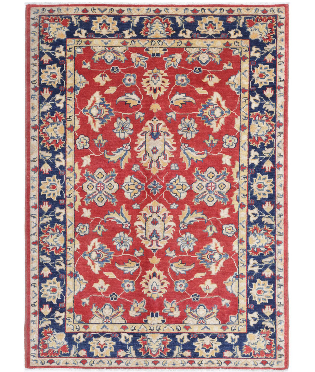 Ziegler 4'1'' X 5'8'' Hand-Knotted Wool Rug 4'1'' x 5'8'' (123 X 170) / Red / Blue