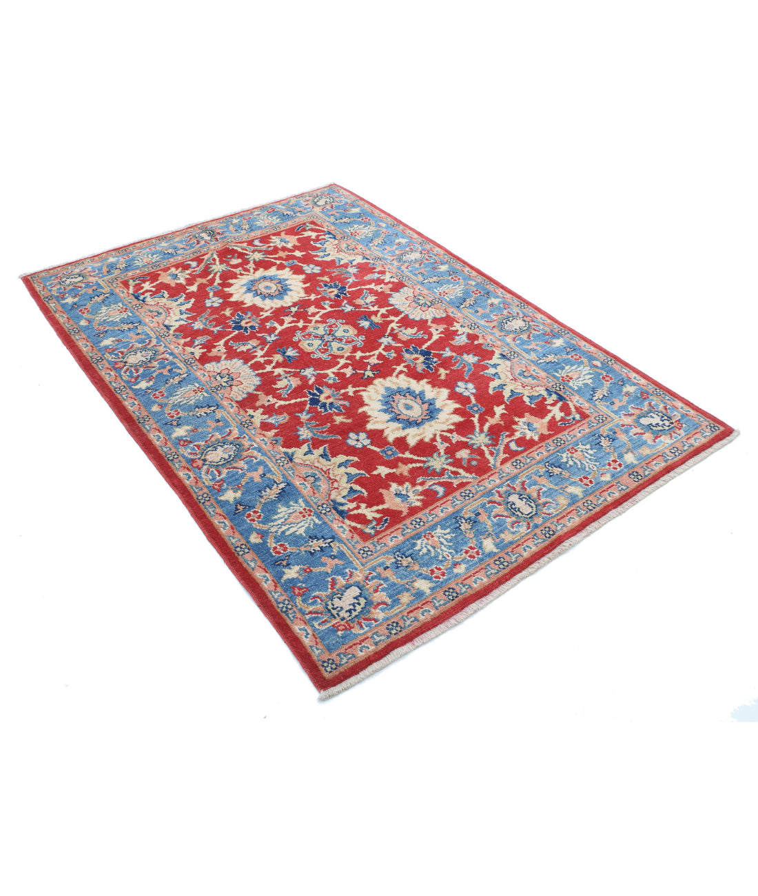 Ziegler 4'2'' X 5'10'' Hand-Knotted Wool Rug 4'2'' x 5'10'' (125 X 175) / Red / Blue