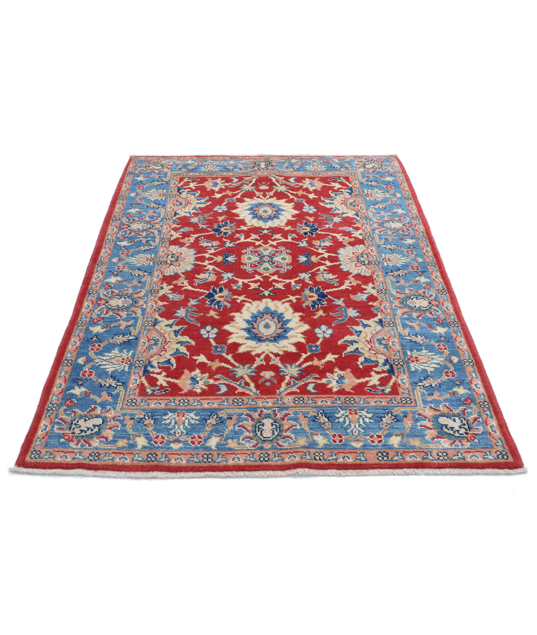 Ziegler 4'2'' X 5'10'' Hand-Knotted Wool Rug 4'2'' x 5'10'' (125 X 175) / Red / Blue