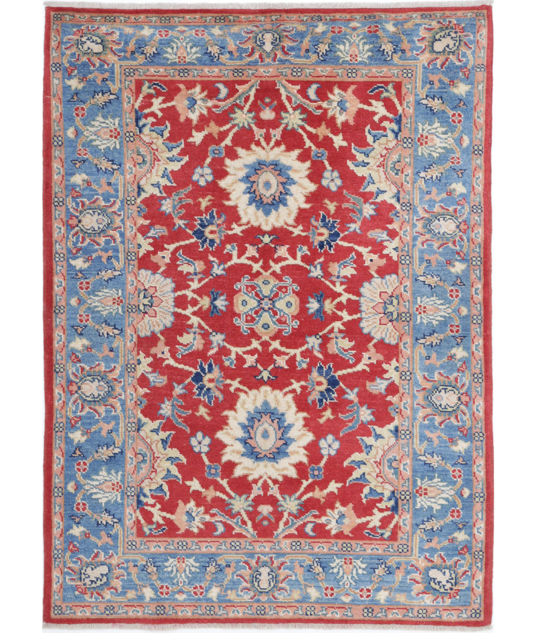 Ziegler 4'2'' X 5'10'' Hand-Knotted Wool Rug 4'2'' x 5'10'' (125 X 175) / Red / Blue