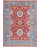 Ziegler 4'2'' X 5'10'' Hand-Knotted Wool Rug 4'2'' x 5'10'' (125 X 175) / Red / Blue