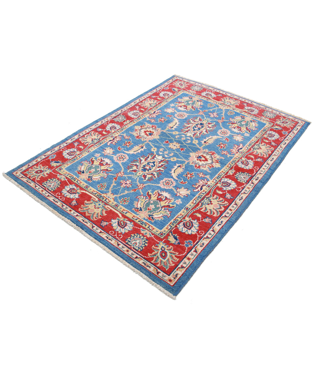 Ziegler 4'2'' X 5'10'' Hand-Knotted Wool Rug 4'2'' x 5'10'' (125 X 175) / Blue / Red