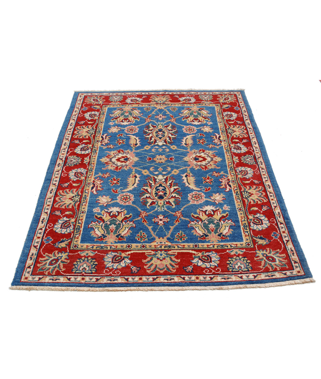 Ziegler 4'2'' X 5'10'' Hand-Knotted Wool Rug 4'2'' x 5'10'' (125 X 175) / Blue / Red