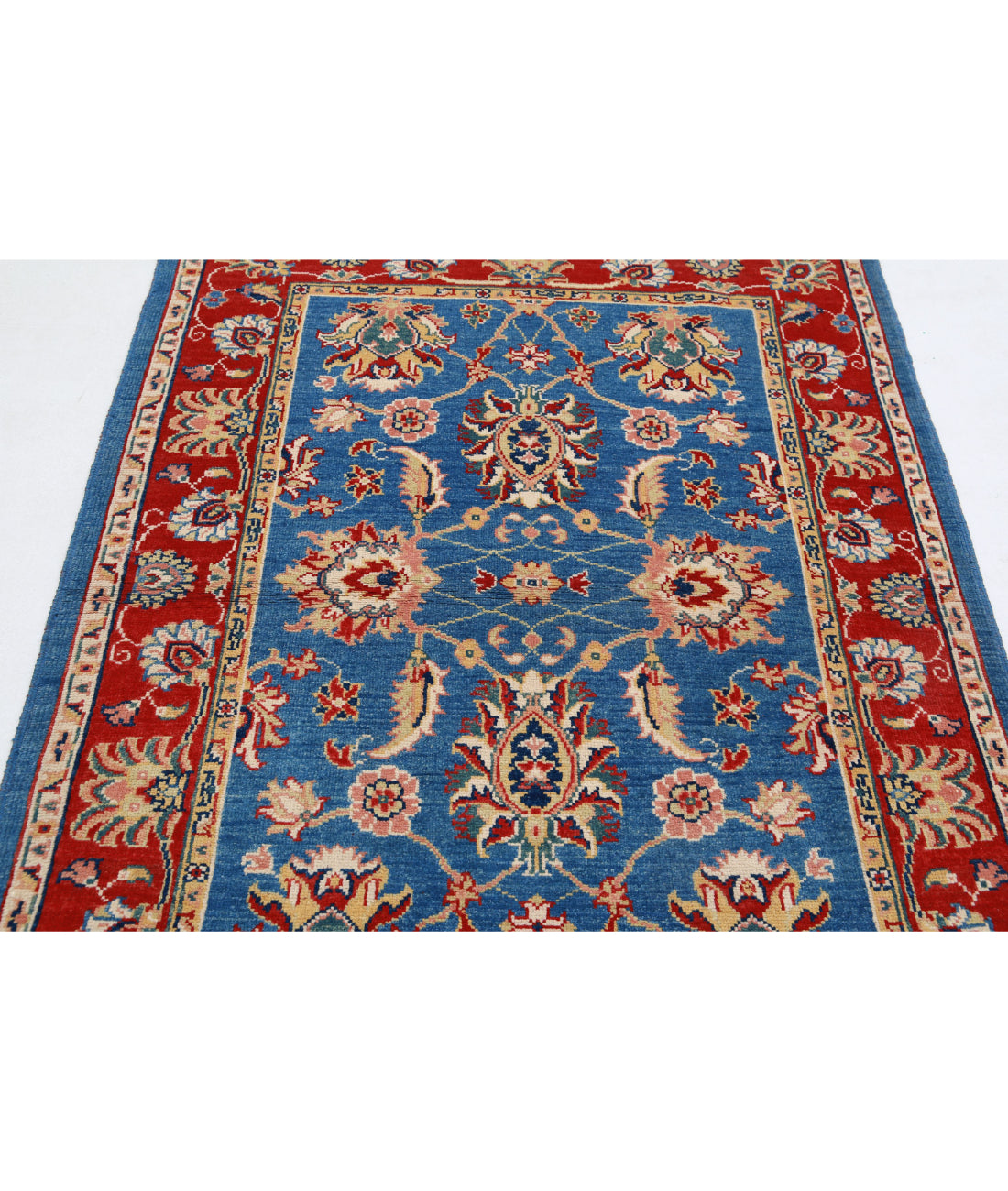 Ziegler 4'2'' X 5'10'' Hand-Knotted Wool Rug 4'2'' x 5'10'' (125 X 175) / Blue / Red