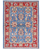 Ziegler 4'2'' X 5'10'' Hand-Knotted Wool Rug 4'2'' x 5'10'' (125 X 175) / Blue / Red