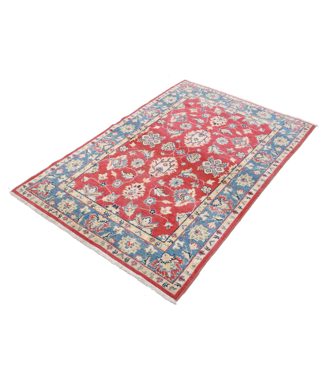 Ziegler 3'10'' X 5'9'' Hand-Knotted Wool Rug 3'10'' x 5'9'' (115 X 173) / Red / Blue