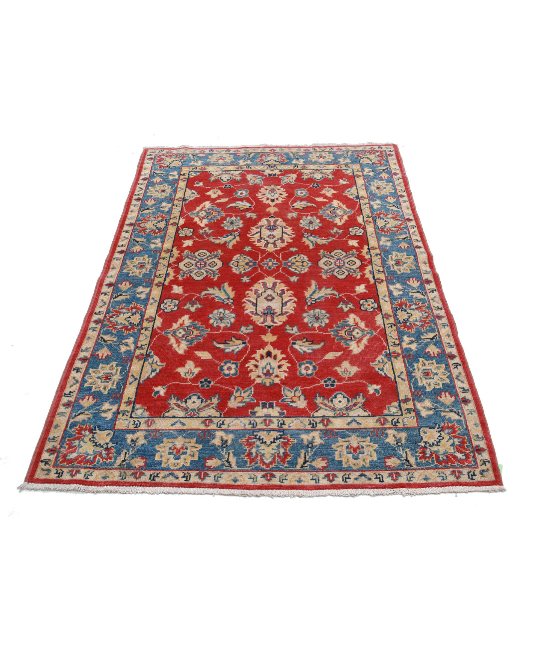 Ziegler 3'10'' X 5'9'' Hand-Knotted Wool Rug 3'10'' x 5'9'' (115 X 173) / Red / Blue