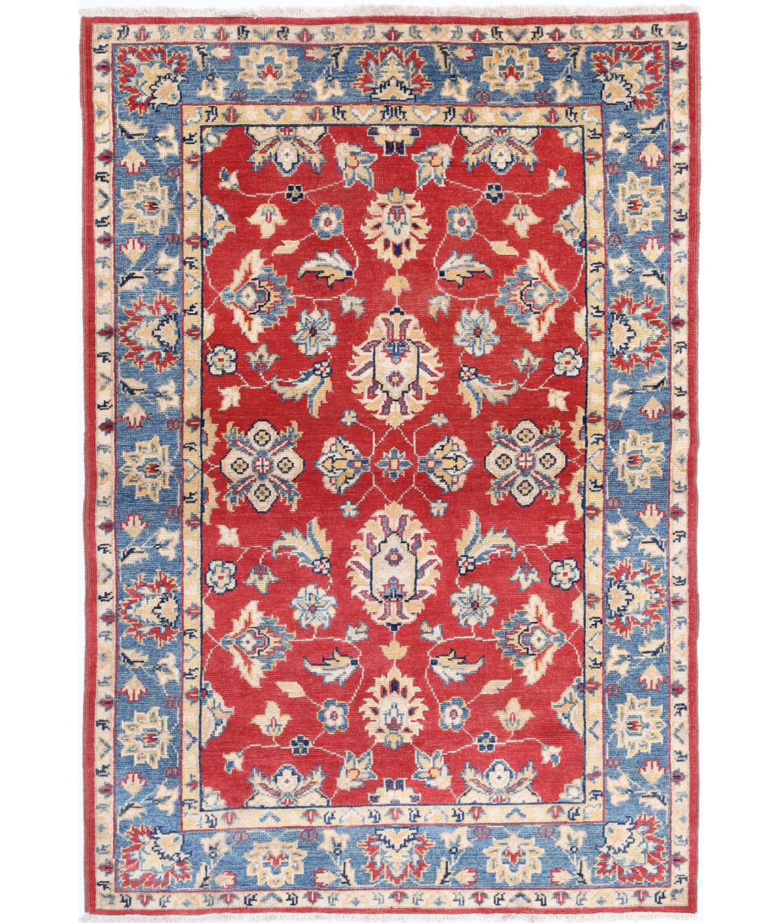 Ziegler 3'10'' X 5'9'' Hand-Knotted Wool Rug 3'10'' x 5'9'' (115 X 173) / Red / Blue