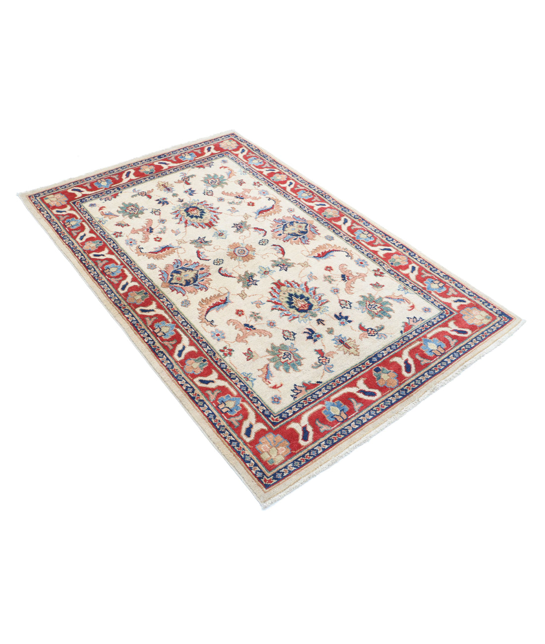 Ziegler 3'9'' X 5'10'' Hand-Knotted Wool Rug 3'9'' x 5'10'' (113 X 175) / Ivory / Red