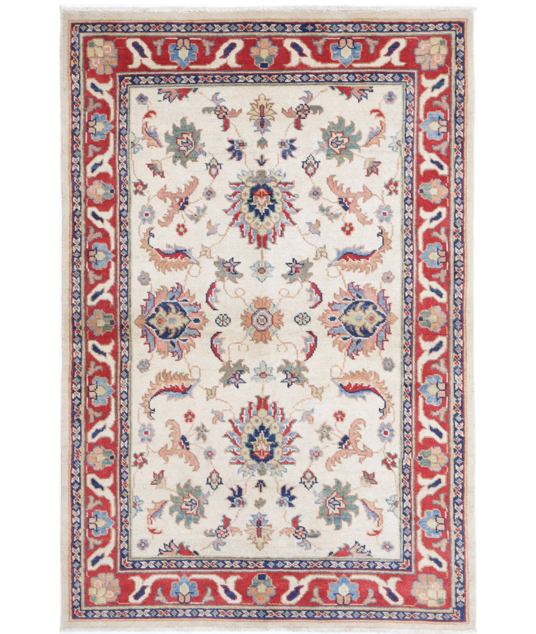 Ziegler 3'9'' X 5'10'' Hand-Knotted Wool Rug 3'9'' x 5'10'' (113 X 175) / Ivory / Red