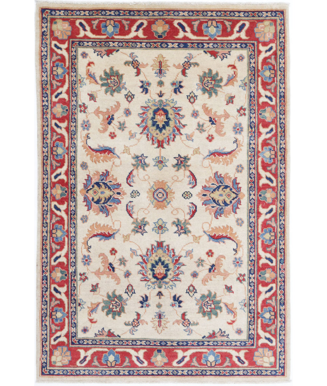 Ziegler 3'11'' X 5'11'' Hand-Knotted Wool Rug 3'11'' x 5'11'' (118 X 178) / Ivory / Red