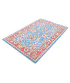 Ziegler 4'1'' X 6'3'' Hand-Knotted Wool Rug 4'1'' x 6'3'' (123 X 188) / Blue / Rust