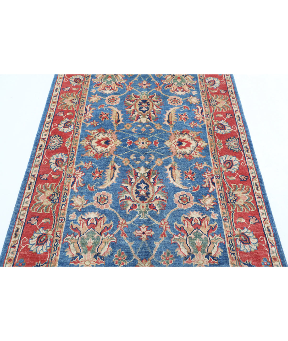 Ziegler 4'1'' X 6'3'' Hand-Knotted Wool Rug 4'1'' x 6'3'' (123 X 188) / Blue / Rust