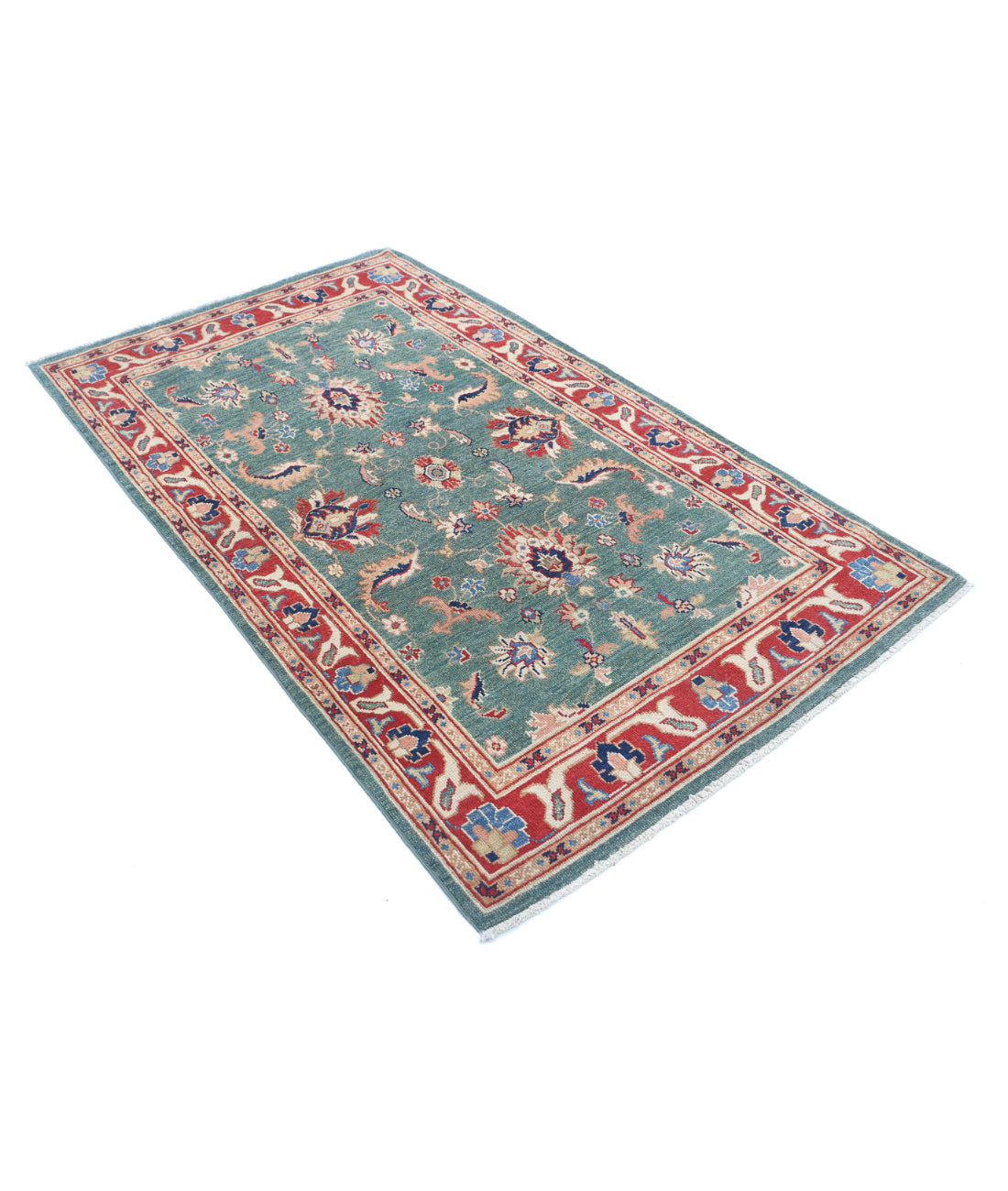 Ziegler 3'10'' X 6'3'' Hand-Knotted Wool Rug 3'10'' x 6'3'' (115 X 188) / Green / Red