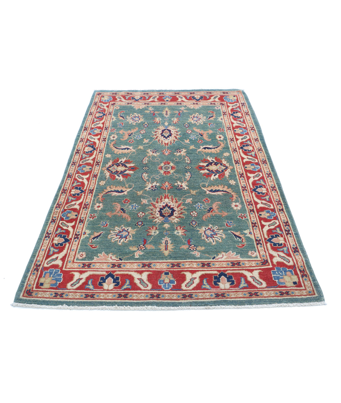 Ziegler 3'10'' X 6'3'' Hand-Knotted Wool Rug 3'10'' x 6'3'' (115 X 188) / Green / Red