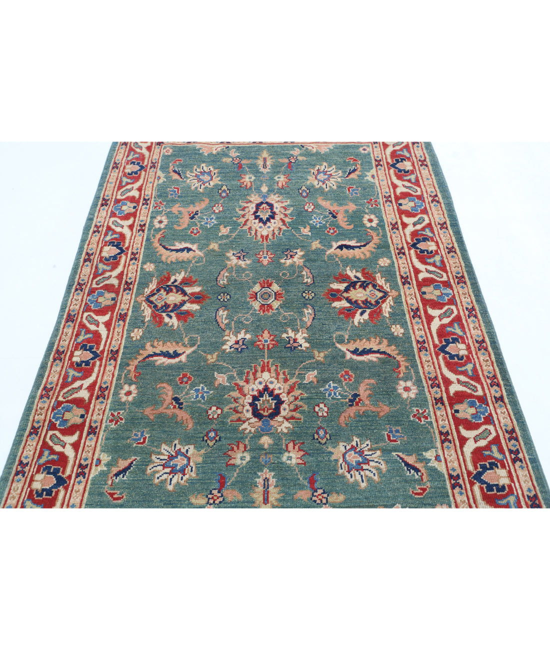 Ziegler 3'10'' X 6'3'' Hand-Knotted Wool Rug 3'10'' x 6'3'' (115 X 188) / Green / Red